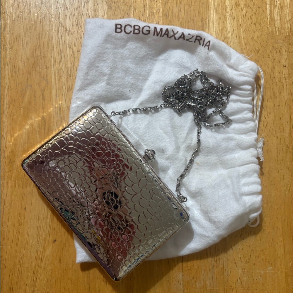 BCBGMaxAzria Metallic Silver Clutch